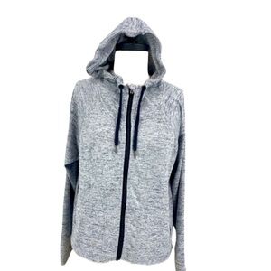 Athleta Full zip Gray & Black Stretchy Hoodie SZ S